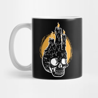 Moon ,Black Skull and Black Candle Mug